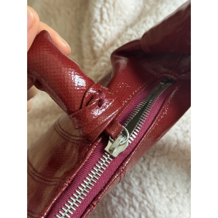 Medium Croissant Bag In Coated Cotton - Brick Red