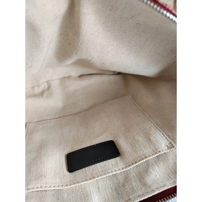 Medium Croissant Bag In Coated Cotton - Brick Red