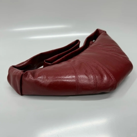 Medium Croissant Bag In Coated Cotton - Brick Red