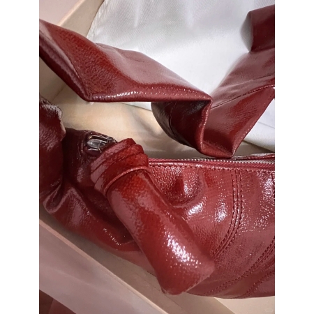 Medium Croissant Bag In Coated Cotton - Brick Red