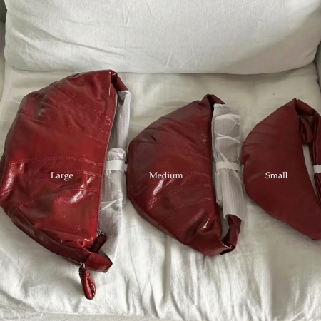 Medium Croissant Bag In Coated Cotton - Brick Red